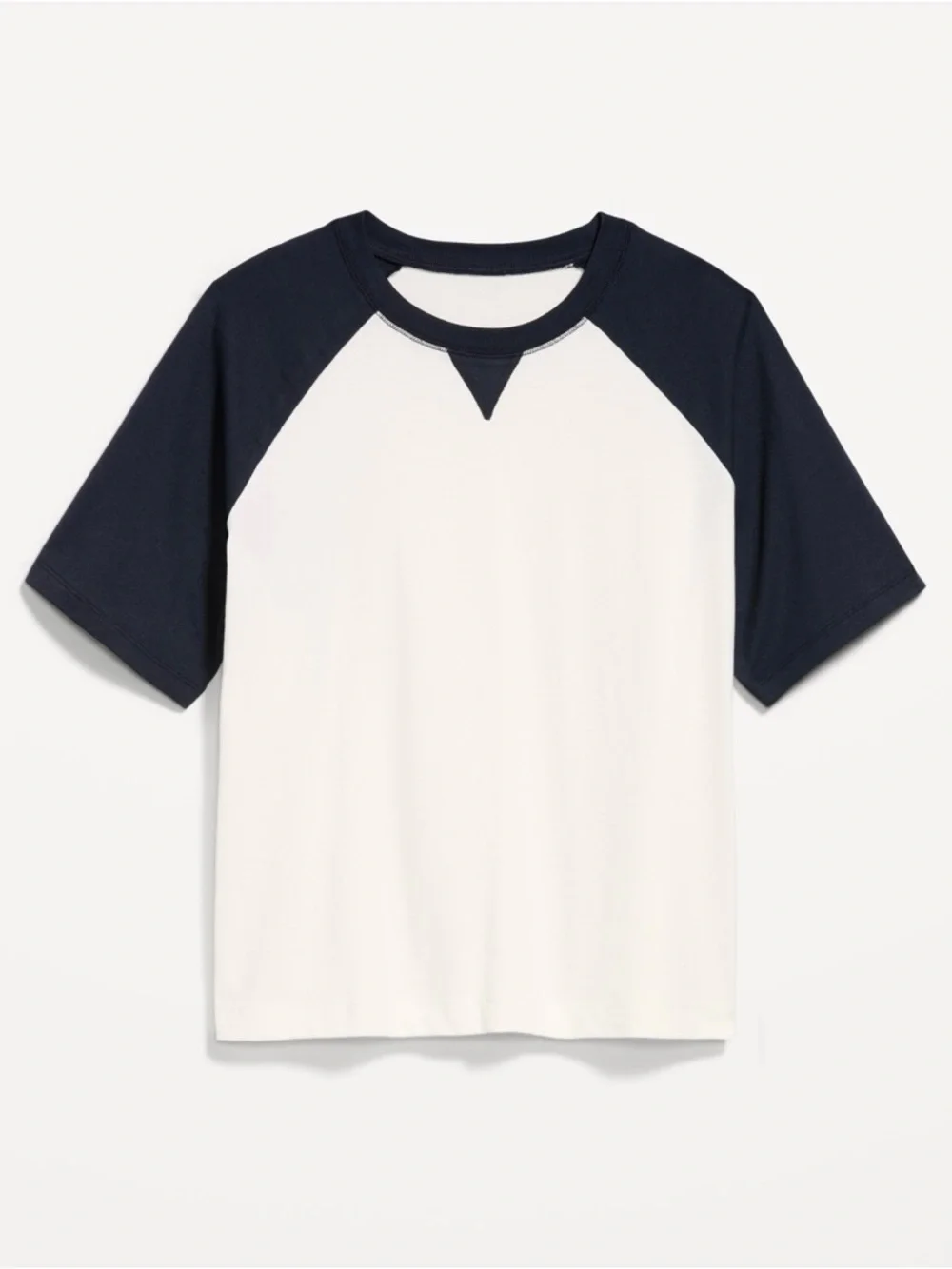 🆕 Old Navy Women's Vintage Crew-Neck Raglan T-Shirt Short Sleeve Tee S 4-6 Tall - Picture 4 of 15